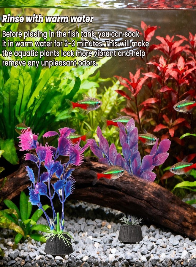 Eldraqth 2 Pcs Plastic Artificial Floating Aquarium Plants Small Aquarium Plant for Betta Fish Tank 4.5 Inch Fish Tank Decorations Aquatic Water Grass Plastic Artificial Plant Reptiles Plants - Image 3